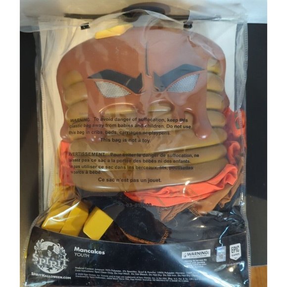 Fortnite Mancakes Costume Youth Large 12 14 Kids Halloween Cosplay EUC - Picture 2 of 2